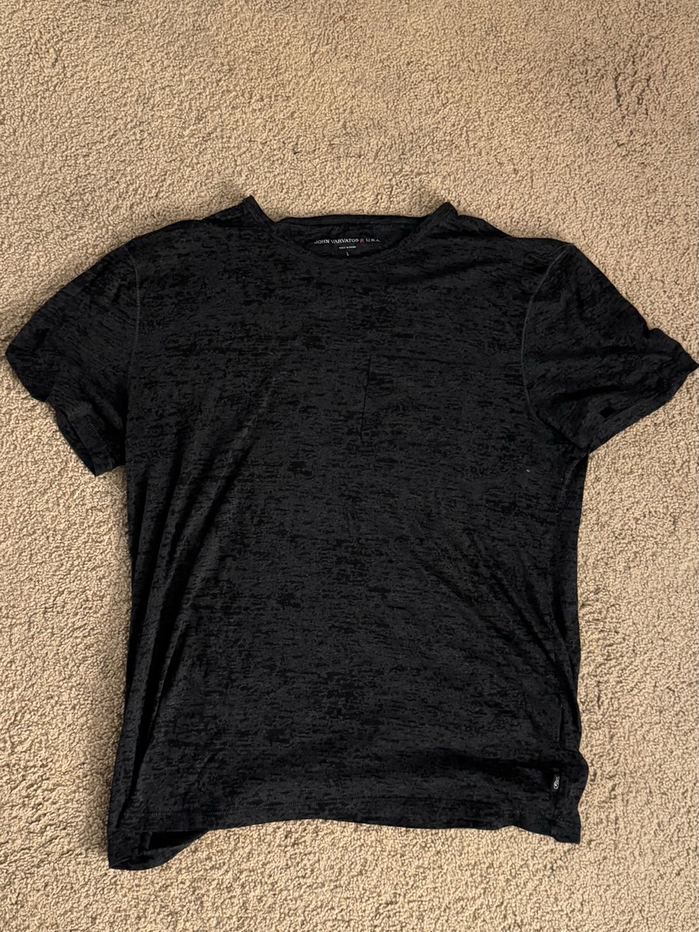 John Varvatos Black Short Sleeve Crew Neck Tee